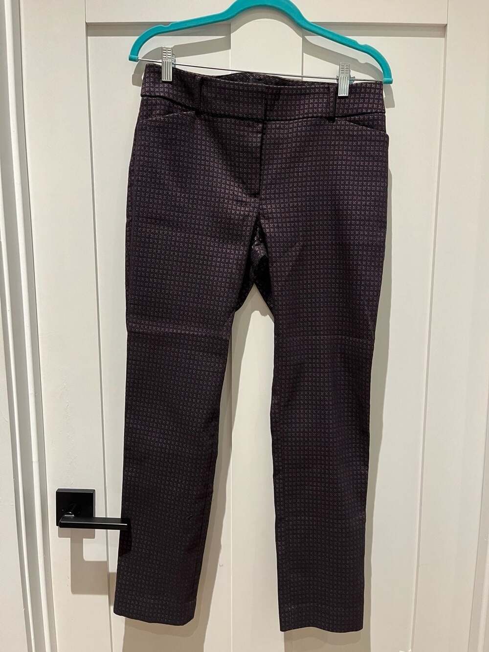 LOFT Julie Skinny Printed Pants Size 6 Brown Geometric Floral